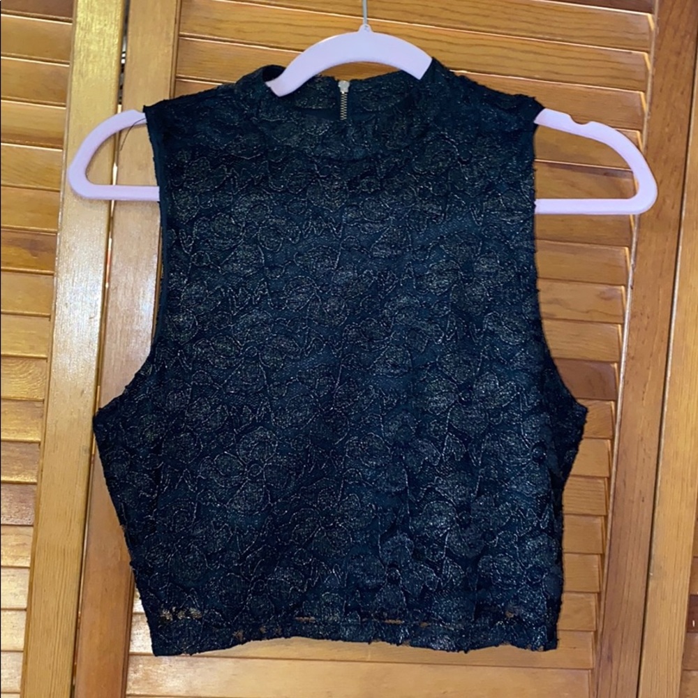 Black fancy Crop top